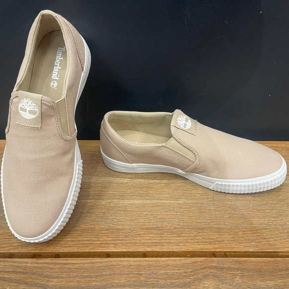 TIMBERLAND MEN\'S MYLO BAY LOW SLIP ON SNEAKER LIGHT BEIGE CANVAS A6645 ALL SIZES main image 8